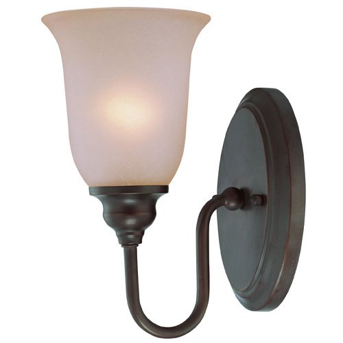Single Wall Sconce in Old Bronze with Pressured Glass