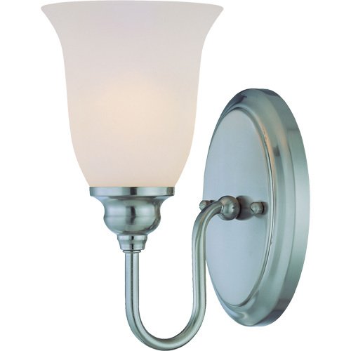 Single Wall Sconce in Satin Nickel with Pressured Glass