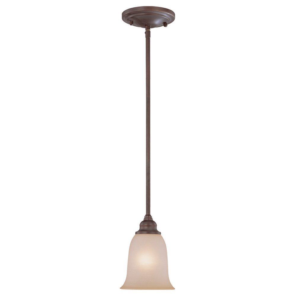 1 Light Mini Pendant in Oiled Bronze with Frosted Glass
