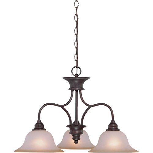 25 1/2" Chandelier in Old Bronze with Pressured Glass
