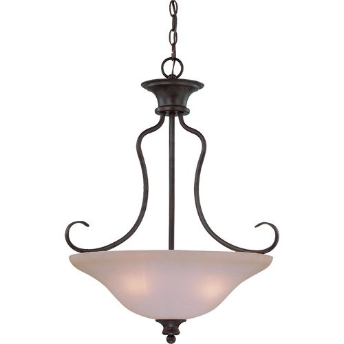 20 1/2" Pendant Light in Old Bronze with Pressured Glass