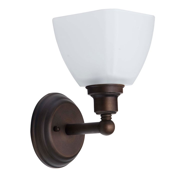 1 Light Wall Sconce in Bronze with Frosted Glass