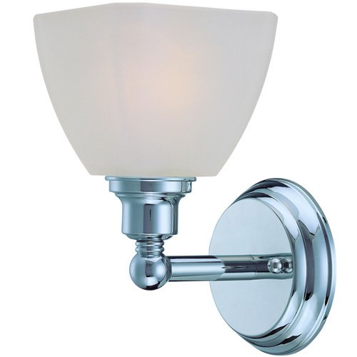 Single Wall Sconce in Chrome with Square Glass
