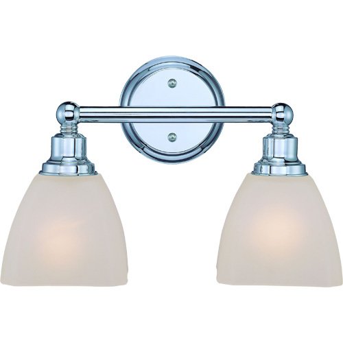 Double Bath Light in Chrome with Square Glass