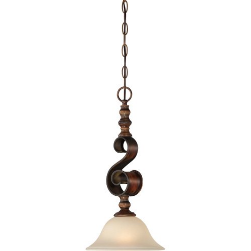 9 5/8" Pendant Light in Spanish Bronze with Opal Glass