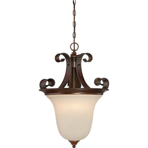 16" Pendant Light in Spanish Bronze with Opal Glass