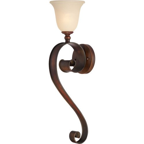 Single Wall Sconce in Spanish Bronze with Opal Glass