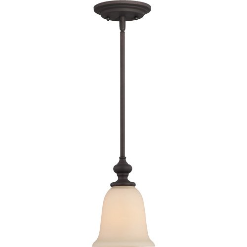 6" Pendant Light in Gothic Bronze with Creamy Frost Glass