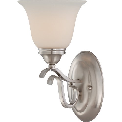 Single Wall Sconce in Brushed Nickel with Frost White Glass