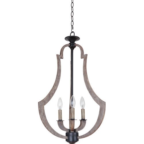 3 Light Entry Fixture in Weathered Pine