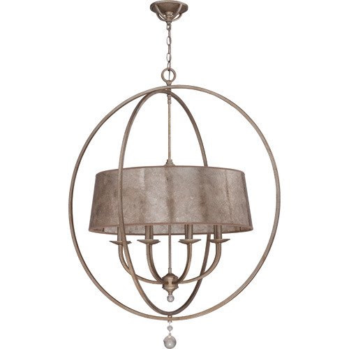 8 Light Chandelier in Athenian Obol and Mica Shade