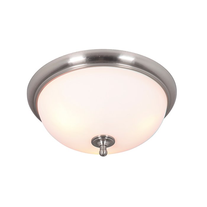 3 Light Flushmount in Brushed Polished Nickel with White Frosted Glass