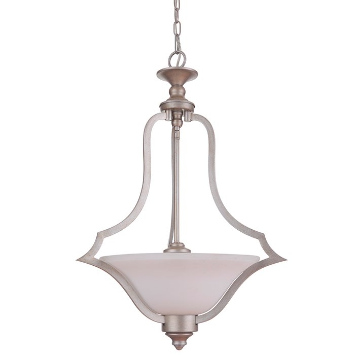 3 Light Pendant in Athenian Obol with White Frosted Glass