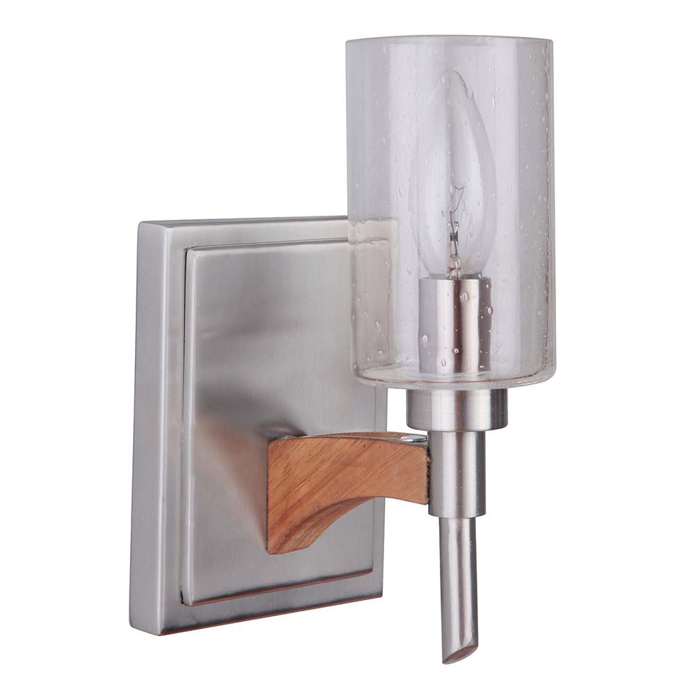 1 Light Wall Sconce in Brushed Nickel/Whiskey Barrel