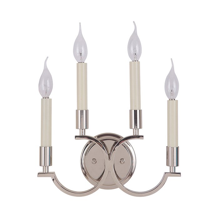 4 Light Wall Sconce in Polished Nickel