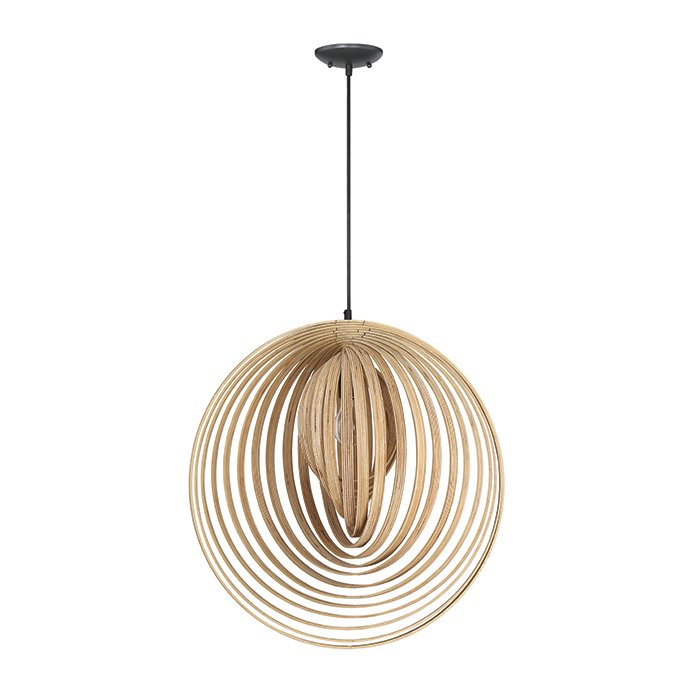 1 Light Pendant in Espresso with Bentwood Strips