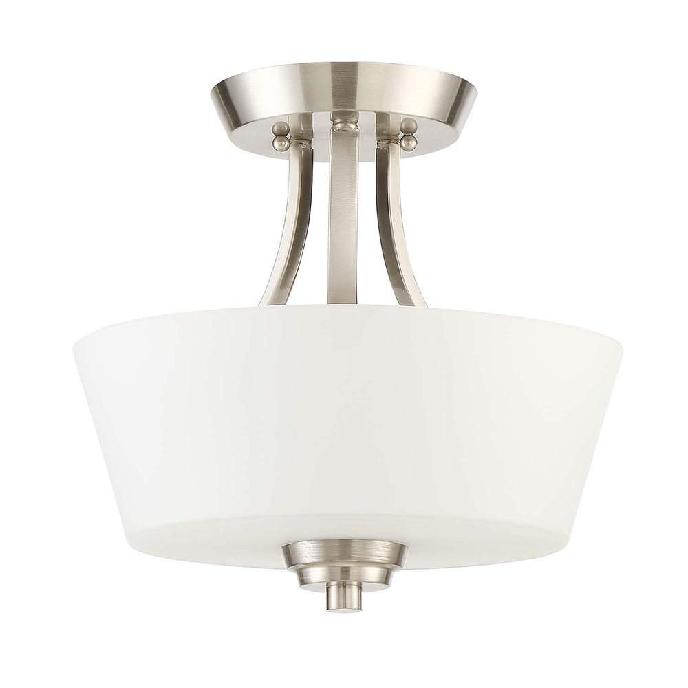 2 Light Convertible Semi Flush in Brushed Polished Nickel