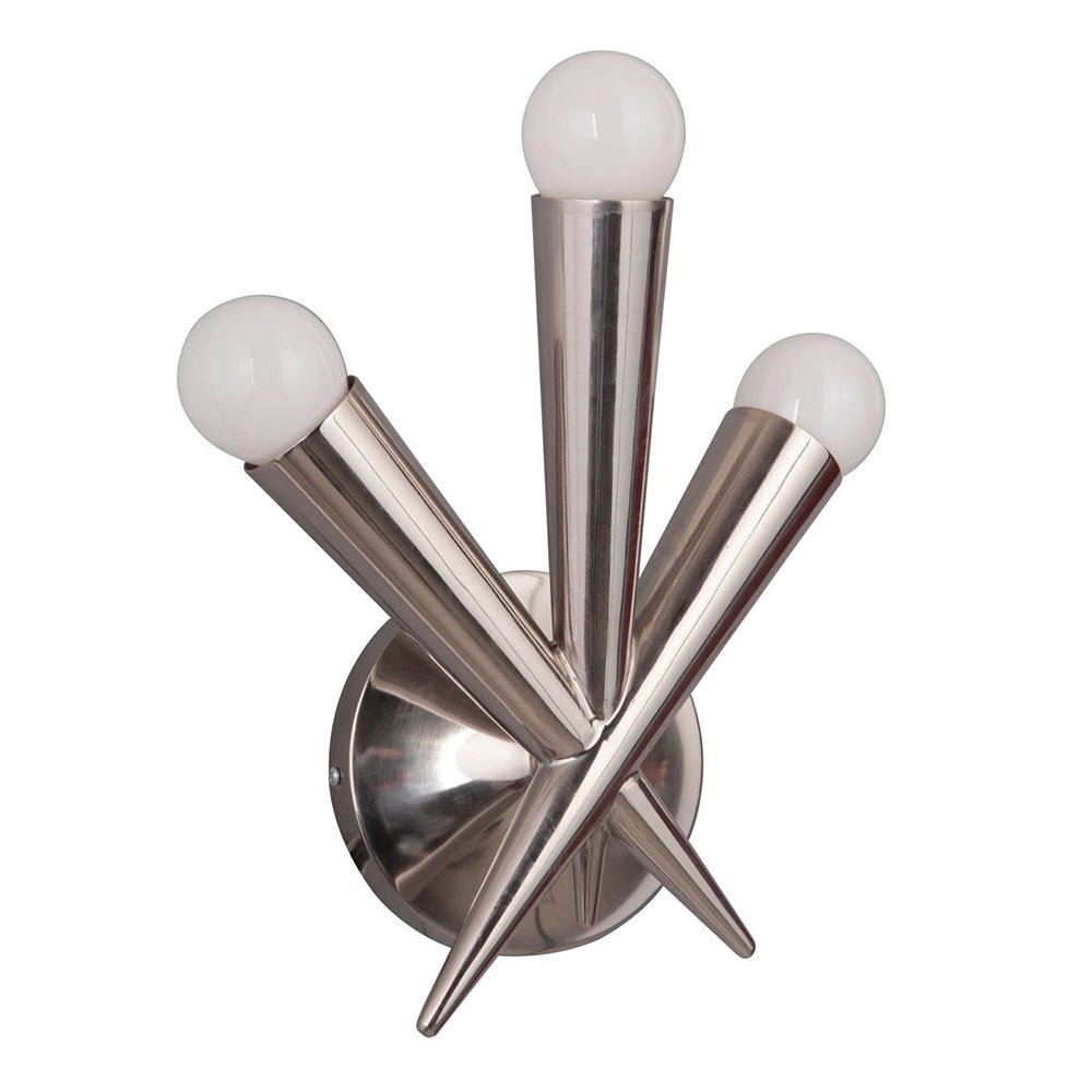 3 Light Wall Sconce in Polished Nickel
