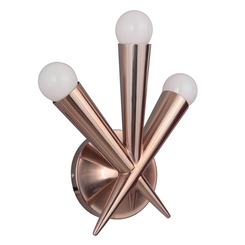 3 Light Wall Sconce in Satin Rose Gold