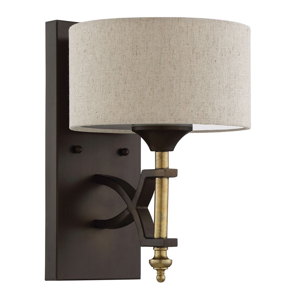 1 Light Wall Sconce in Antique Gold and Bronze