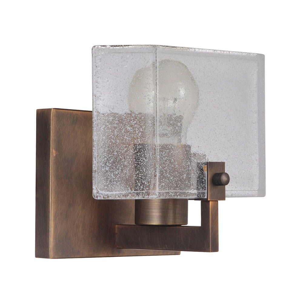 1 Light Wall Sconce in Patina Aged Brass