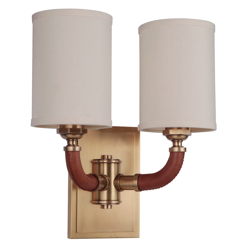 2 Light Wall Sconce in Vintage Brass