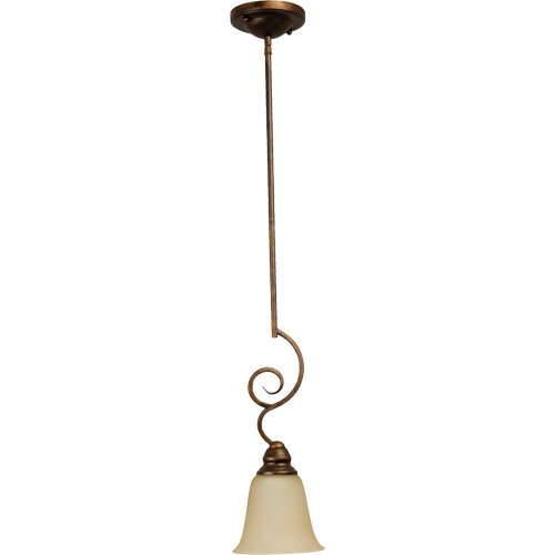 6" Pendant Light in Peruvian with Amber Frost Glass