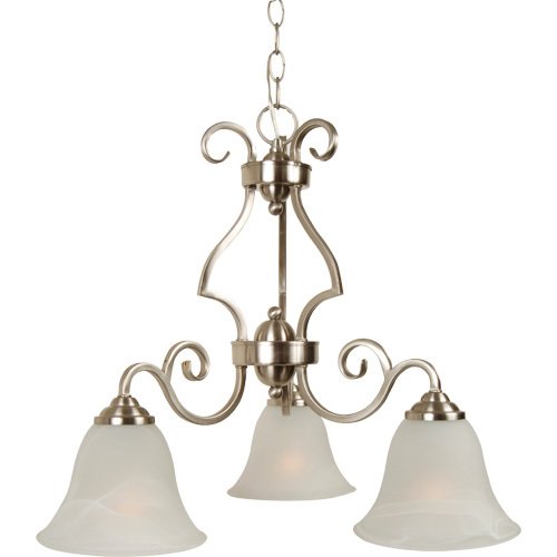 20" Chandelier in Brushed Nickel with Alabaster Glass