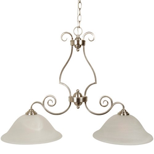 36" Pendant Light in Brushed Nickel with Alabaster Glass