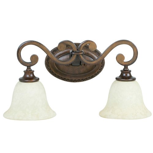Double Bath Light in Peruvian with Antique Scavo Glass