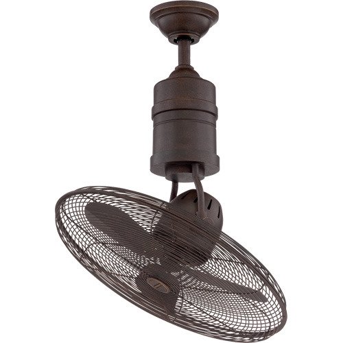 21" Rotating Cage Ceiling Fan in Aged Bronze