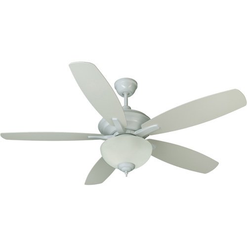 52" Ceiling Fan in White with Custom Blades and Optional Light Kit