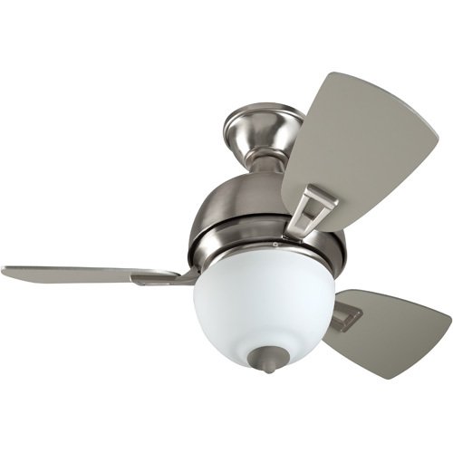 30" Ceiling Fan in Stainless Steel with Custom Blades and Optional Light Kit