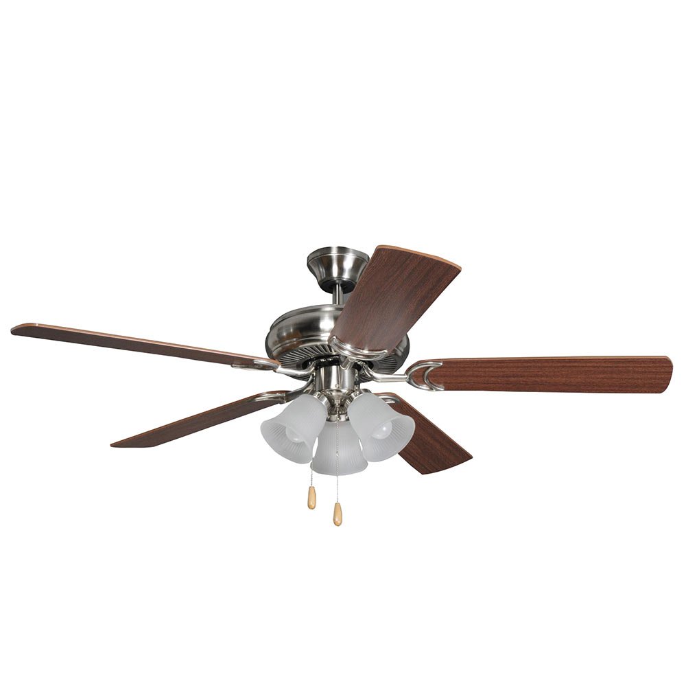52" Decorator's Choice Ceiling Fan in Brushed Polished Nickel