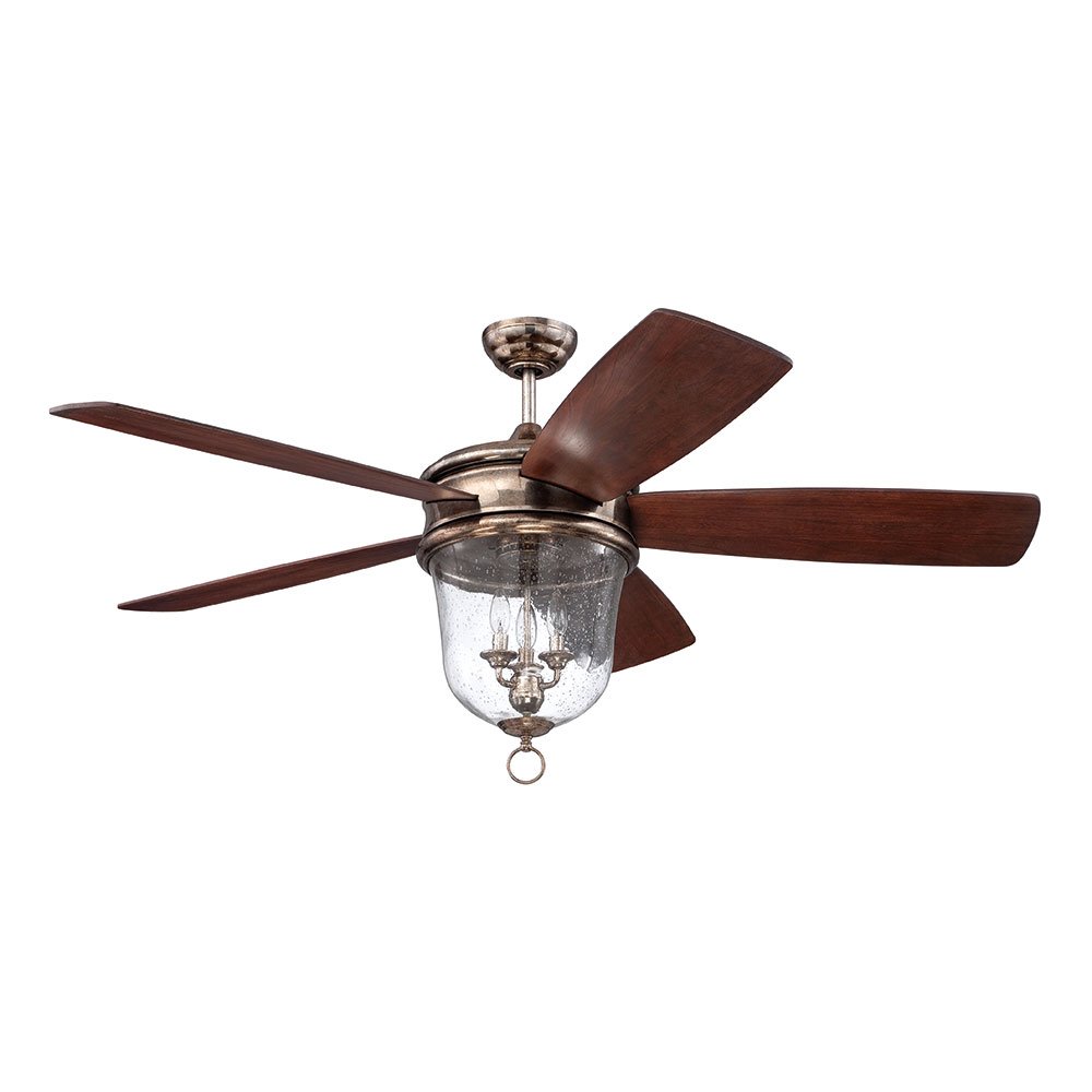 60" Ceiling Fan with Blades Included in Tarnished Silver