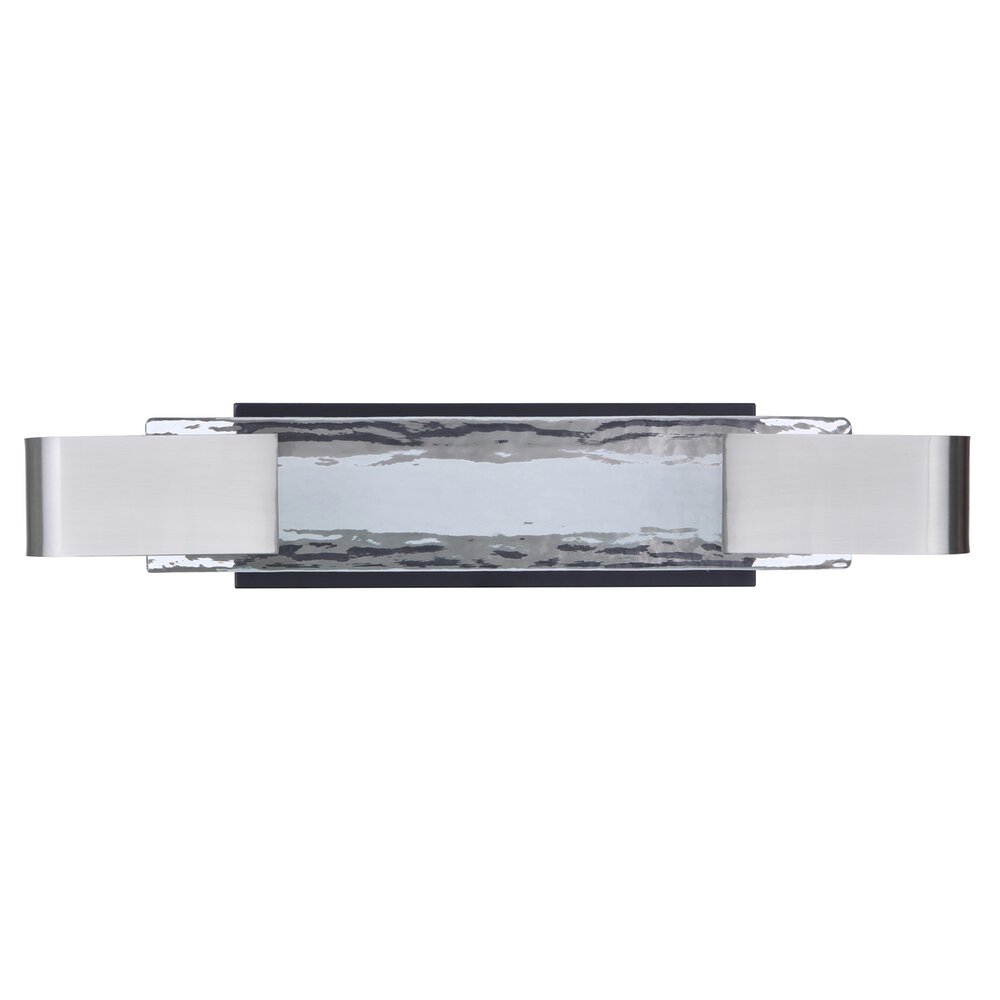 Led Vanity In Flat Black/Polished Nickel And Clear Artisan Glass