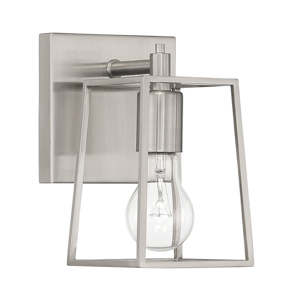 1 Light Wall Sconce In Brushed Polished Nickel