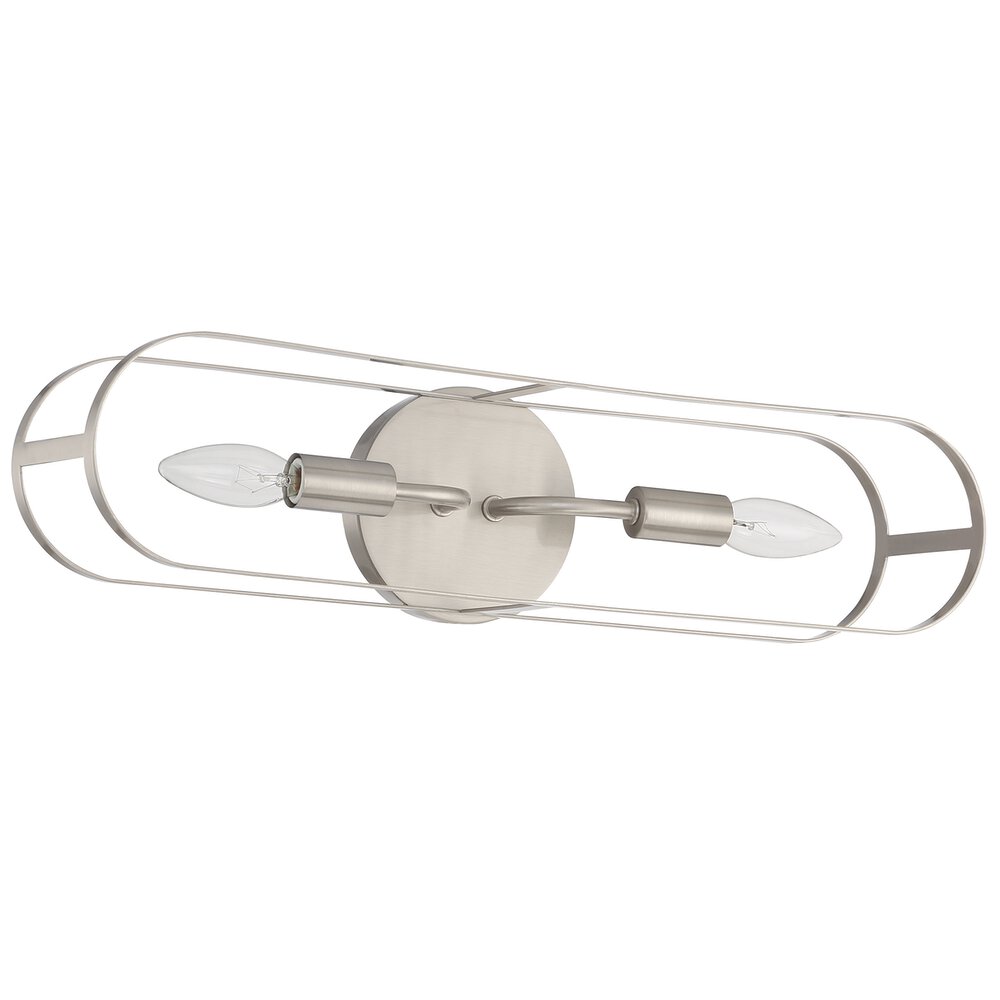 2 Light Linear Sconce In Brushed Polished Nickel
