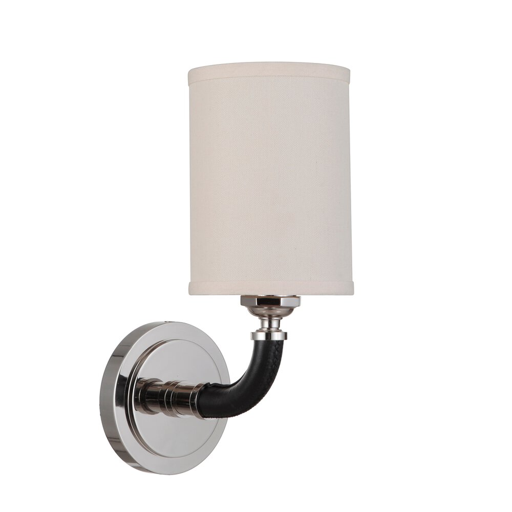 1 Light Wall Sconce In Polished Nickel And Ecru Linen Shade
