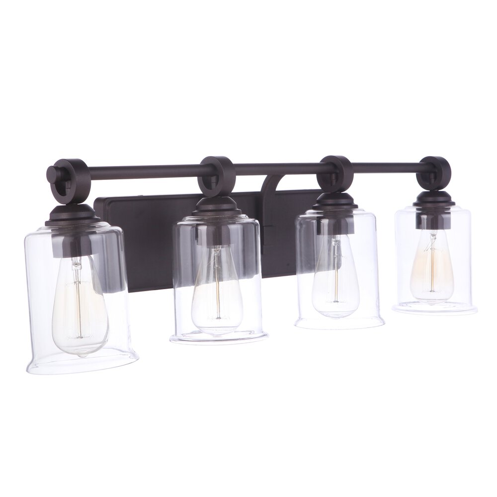 Vanity 4 Light In Espresso And Clear Glass
