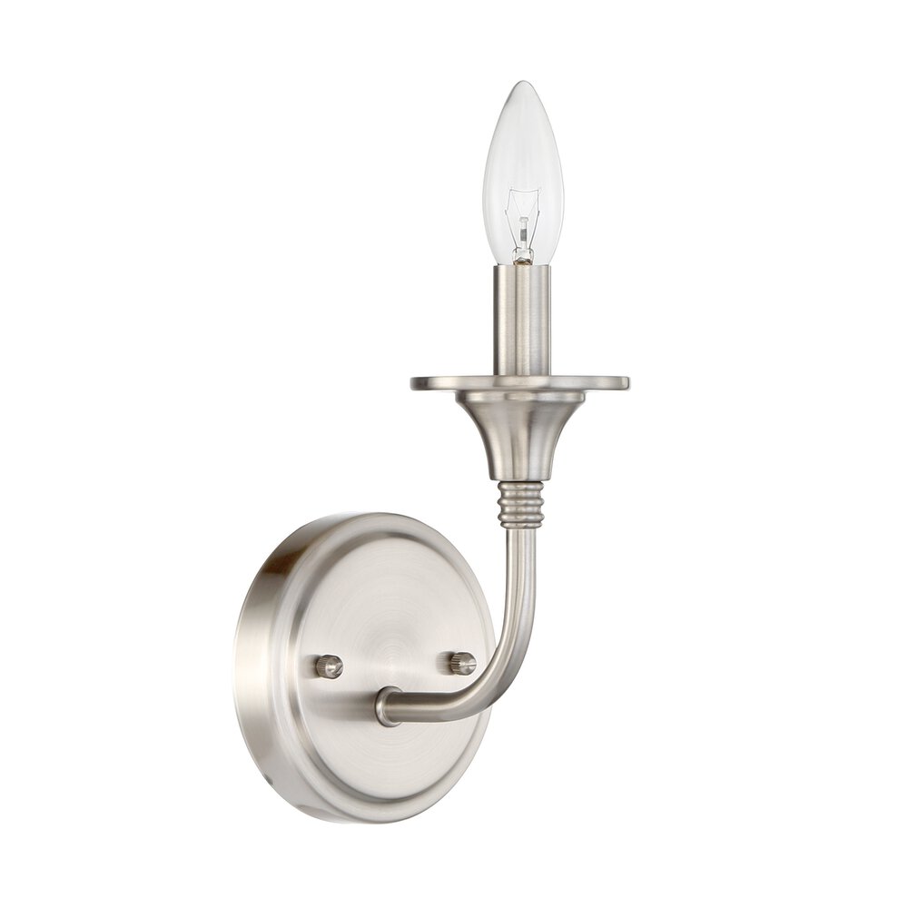 1 Light Wall Sconce In Brushed Polished Nickel