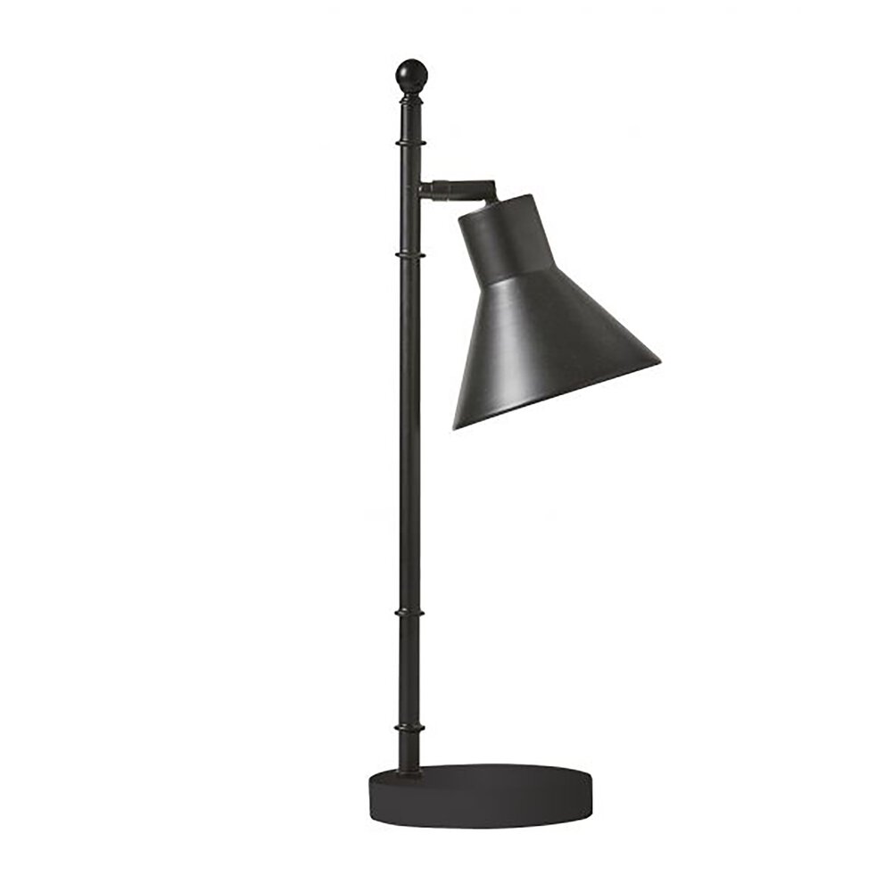Table Lamp In Flat Black And Black Metal Fixture