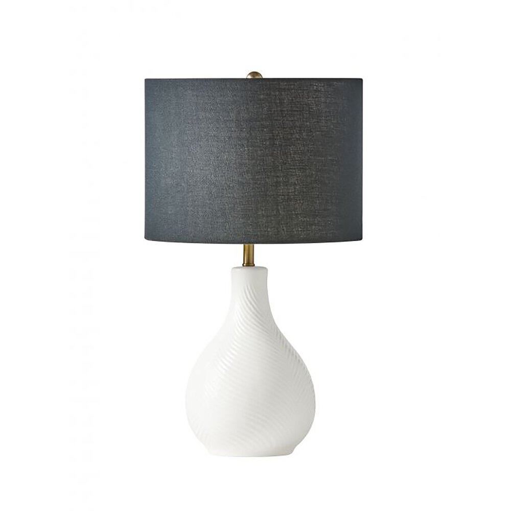 Table Lamp In White And Black Fabric Shade