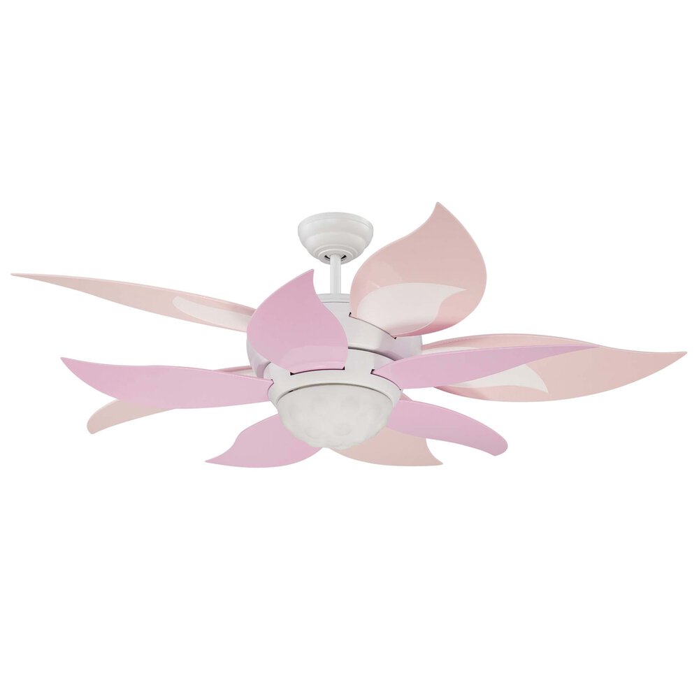52" Ceiling Fan (Blades Included) In White And Frost White Glass