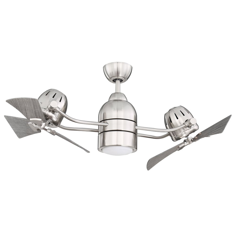 50" Fan In Brushed Polished Nickel And Frost White Acrylic Fixture