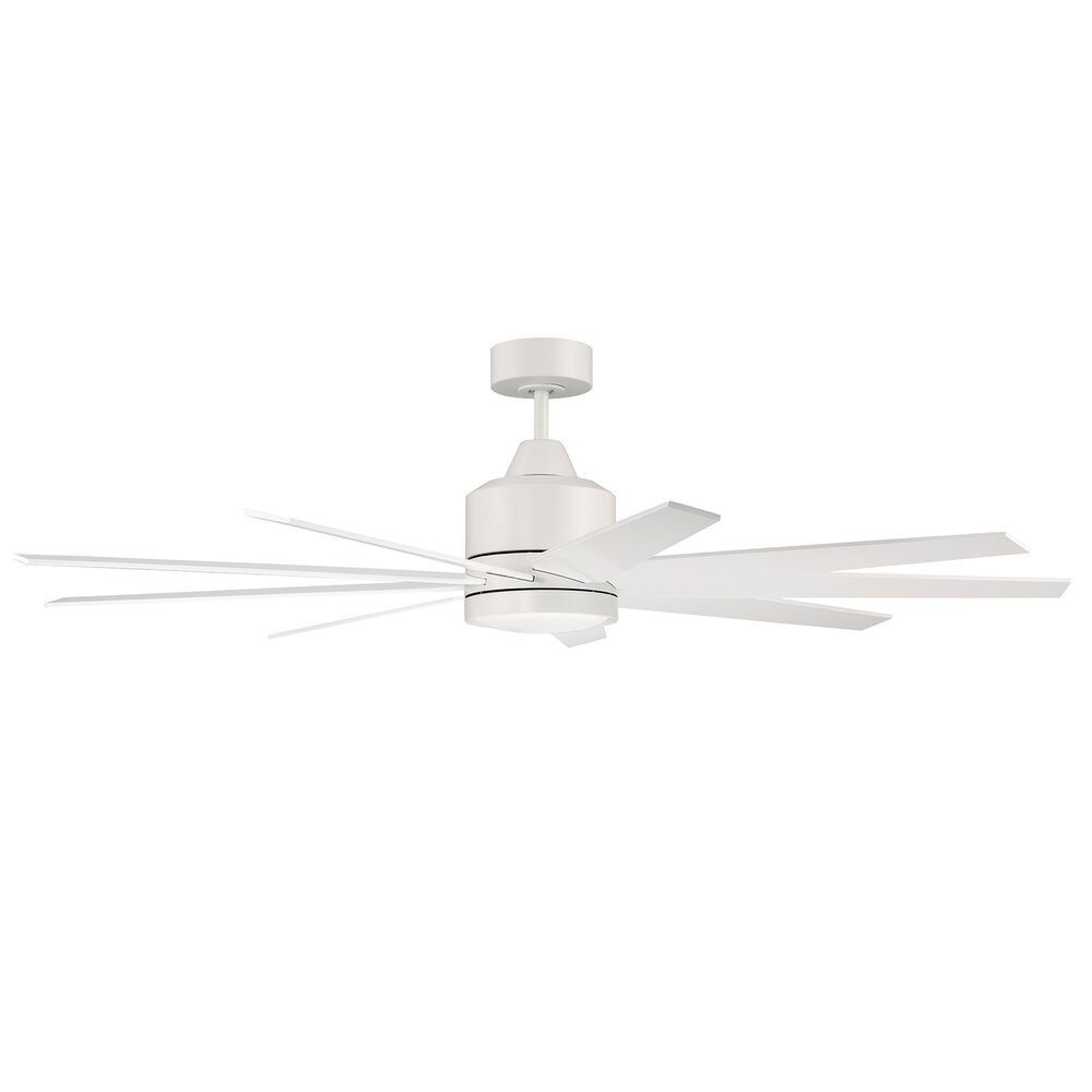 60" Ceiling Fan In Matte White And Frost White Glass
