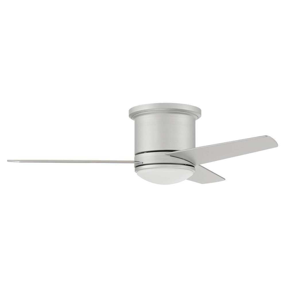 44" Ceiling Fan With Blades And Light Kit In Painted Nickel And Frost White Acrylic Fixture
