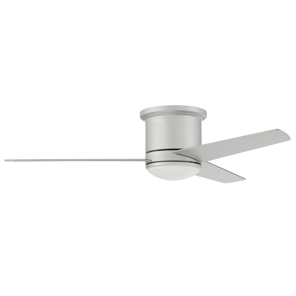 52" Ceiling Fan With Blades And Light Kit In Painted Nickel And Frost White Acrylic Fixture