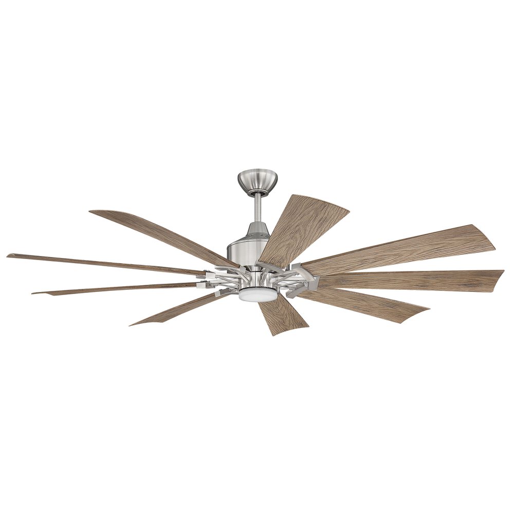 52" Ceiling Fan In Brushed Polished Nickel And Frost White Acrylic Fixture