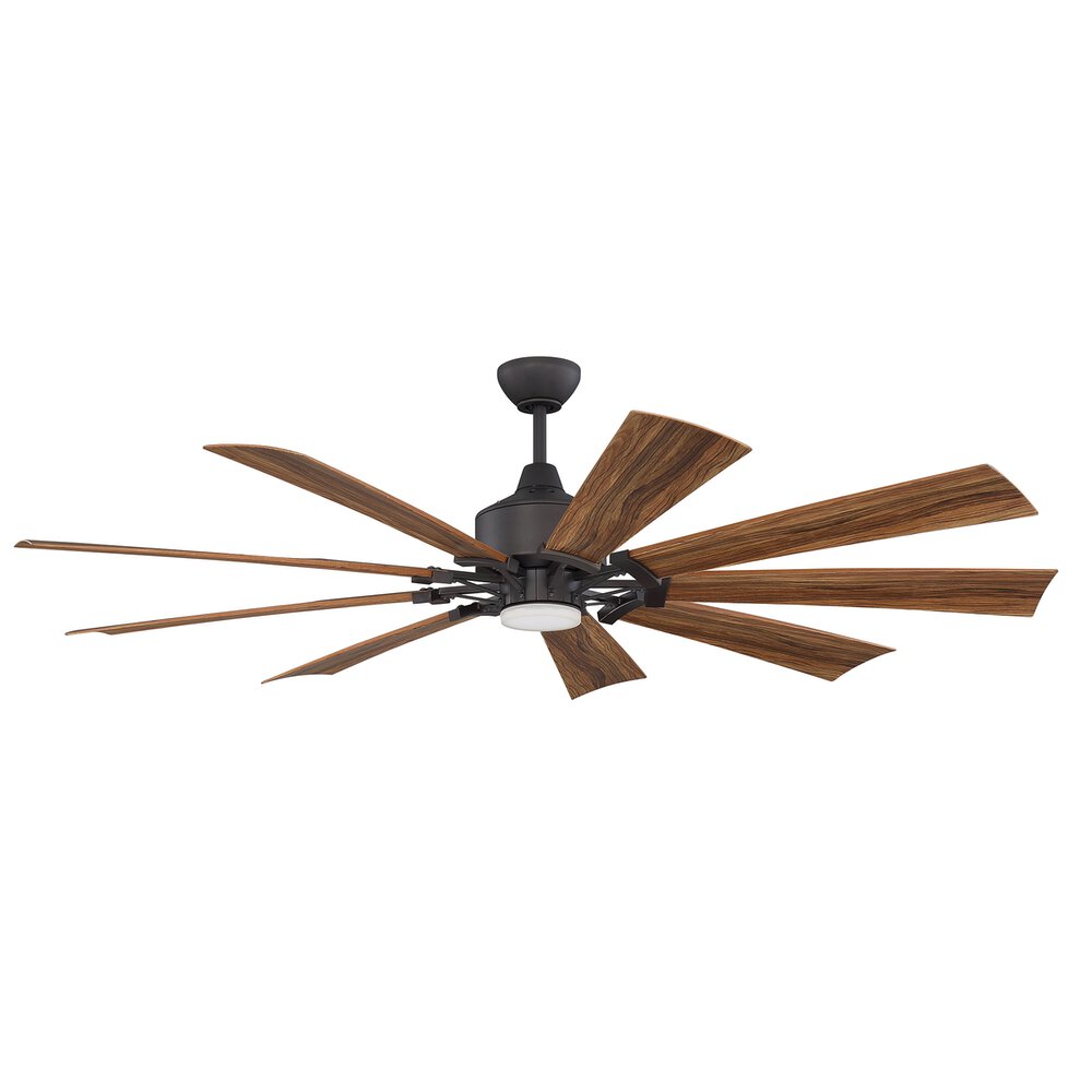70" Fan In Espresso And Frost White Acrylic Fixture